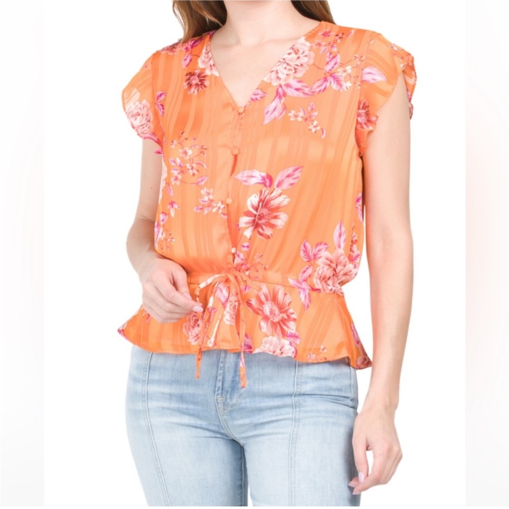Vince Camuto Rio Gardens Peplum Blouse